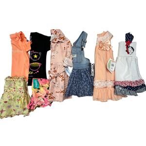 Baby Girls 8pc Lot Size 2T Summer Dress Shorts Mixed Brands NWT GUC Blue Pink